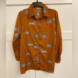 Sunday Up size small tunic length zebra blouse‎